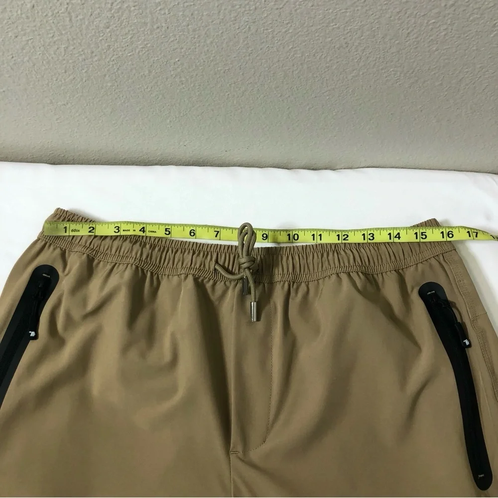 Travels Together By You Ruched Drawstring Waist Pocket Lightweight Khaki Pants L